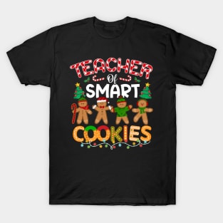 Christmas Teacher Of Smart Cookies Funny Cute Gingerbread T-Shirt